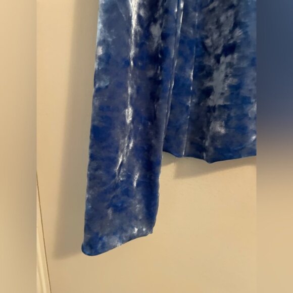 Tibi Slim Crushed Velvet Turtlneck Blue Size Small - Picture 3 of 9